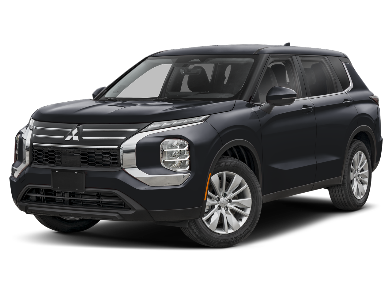 2026 Mitsubishi Outlander ES in Black Diamond — front three-quarter view