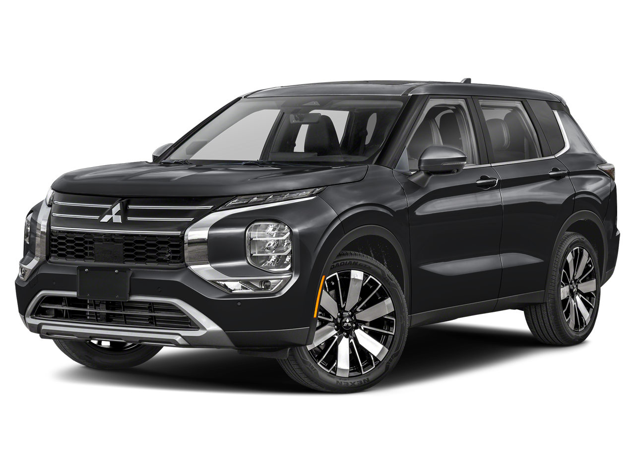 2026 Mitsubishi Outlander SE in Labrador Black Pearl — front three-quarter view