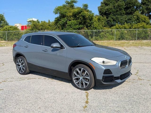 2021 BMW X2 sDrive28i in Storm Bay Metallic — front three-quarter view